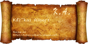 Kókai Albert névjegykártya