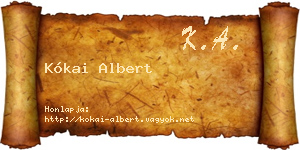 Kókai Albert névjegykártya