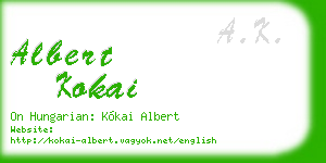 albert kokai business card