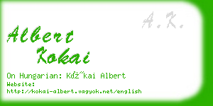 albert kokai business card